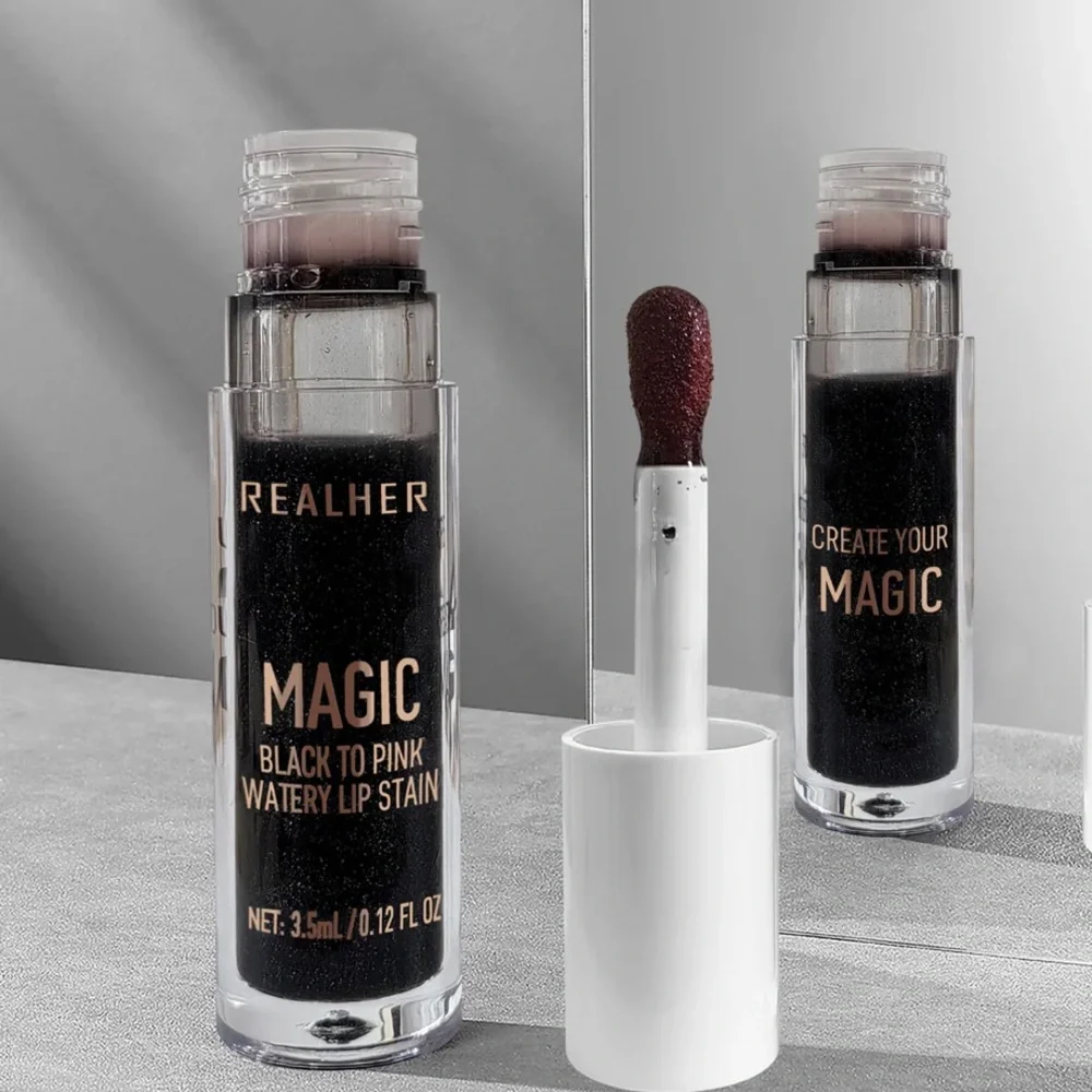 Real Her Magic Black to Pink Lip Stain your own perfect shade in a glossy stain
